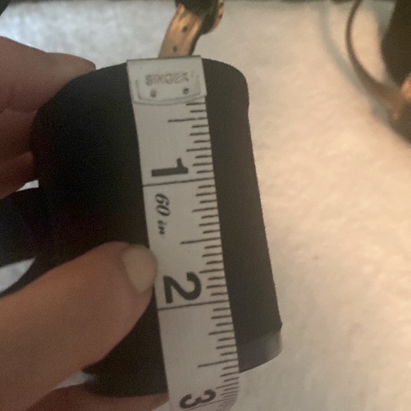 Anne Klein Black Suede-Like Block Heels Size 9 - Picture 6 of 6